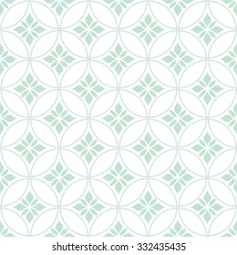 Seamless abstract floral pattern. Green and white vector background. Ornament for wrapping, wallpaper, tiles
