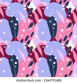 seamless abstract floral pattern hand drawn bright