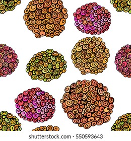 Seamless abstract floral pattern. Hand drawing vector ornament.