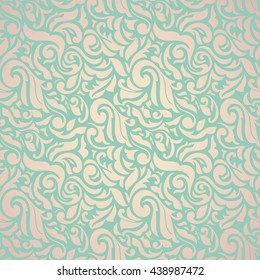 Seamless abstract floral pattern in light Pink&Blue Color. Wallpaper in the style of Baroque