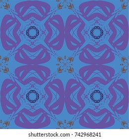Seamless abstract floral pattern with mandala pattern
