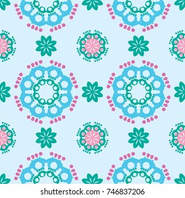Seamless abstract floral pattern with mandala pattern,illustration of isolated set floral vector,Vintage frames and scroll elements.