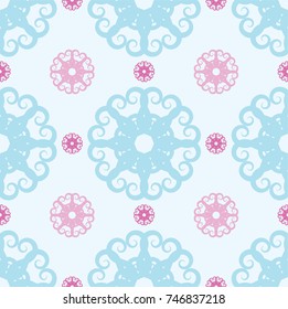 Seamless abstract floral pattern with mandala pattern,illustration of isolated set floral vector,Vintage frames and scroll elements.
