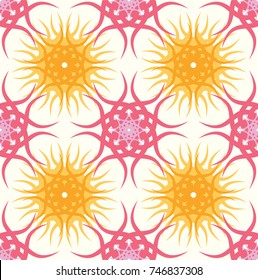 Seamless abstract floral pattern with mandala pattern,illustration of isolated set floral vector,Vintage frames and scroll elements.