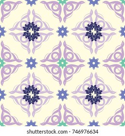 Seamless abstract floral pattern with mandala pattern,illustration of isolated set floral vector,Vintage frames and scroll elements