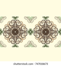 Seamless abstract floral pattern with mandala pattern,illustration of isolated set floral vector,Vintage frames and scroll elements,Flora calligraphy vector
