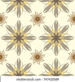 Seamless abstract floral pattern with mandala pattern,Vector illustration of calligraphic elements and page decoration.
