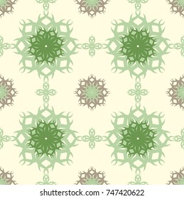 Seamless abstract floral pattern with mandala pattern,Vector illustration of calligraphic elements and page decoration.
