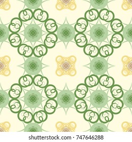 Seamless abstract floral pattern with mandala pattern,Vector vintage hand-drawn highly detailed round mandala elements,Cards or invitations with mandala pattern.