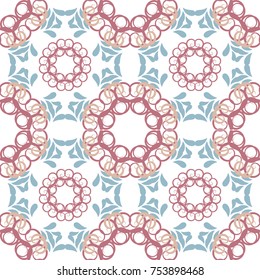 Seamless abstract floral pattern with mandala pattern,Smooth color ornament,A seamless vector background