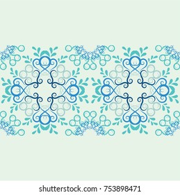 Seamless abstract floral pattern with mandala pattern,Smooth color ornament,A seamless vector background