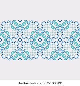 Seamless abstract floral pattern with mandala pattern
