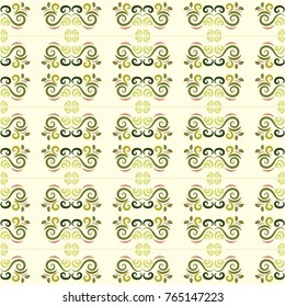 Seamless abstract floral pattern with mandala pattern