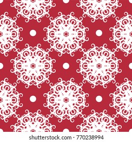 Seamless abstract floral pattern with mandala pattern