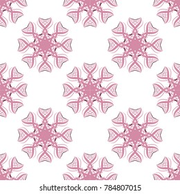 Seamless abstract floral pattern with mandala pattern