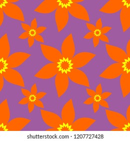 Seamless abstract floral pattern. Modern vector graphic. Geometric leaf ornament. Stock flat vector illustration.