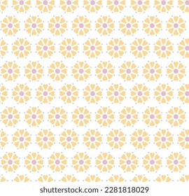 Seamless abstract floral pattern. Modern vector graphic. yellow and white ornament Vector Geometric pattern and little flowers seamless pattern. 