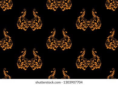 Seamless abstract floral pattern on background. Wallpaper pattern. Vector illustration