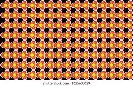 Seamless abstract floral pattern on black vector background. vector illustration