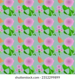 patrón floral abstracto transparente en vector de fondo gris