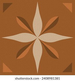 Seamless abstract floral pattern on brown and beige colors. Tile vector illustration.