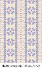 Seamless abstract floral pattern on beige. Vector Illustration.