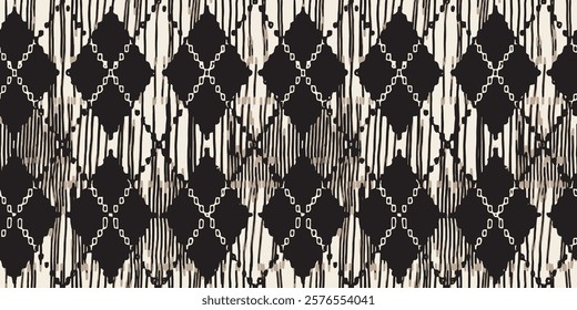 Seamless abstract floral pattern on beige. Vector Illustration.
