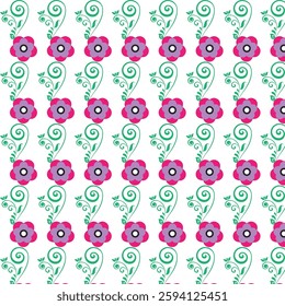 seamless abstract floral pattern on white background