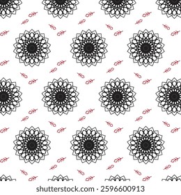 seamless abstract floral pattern on white background