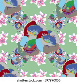 Seamless abstract floral pattern on a neutral background. Cute vector background. Geometric leaf ornament. Graphic modern pattern.