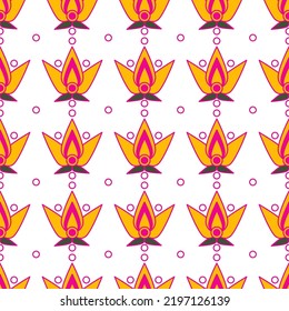 Patrón floral abstracto e impecable. Naranja, rosa, verde, blanco. Vector. Textura botánica. Flores Lotus. Ornamento decorativo. Diseño para tejidos textiles, papel de envoltura, fondo, papel pintado, cubierta.