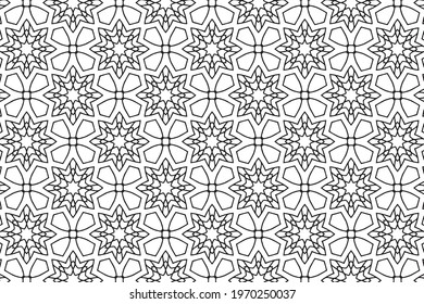 Seamless Abstract Floral Pattern in Oriental Style