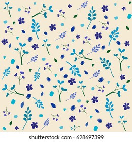 Seamless abstract floral pattern over pink background. Vector illustration
