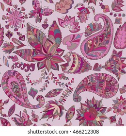 Nahtlose abstrakte Muster mit Paisley. Vektorfashion-Ornament für Stoff- und Schleifpapier.