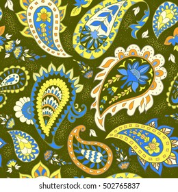 Nahtlose abstrakte Muster mit Paisley. Vektorfashion-Ornament für Stoff- und Schleifpapier.