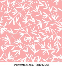 Seamless abstract floral pattern. Pink and white vector background. Ornament for wrapping, wallpaper, tiles