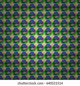 Seamless abstract floral pattern in pink and green colors. Cute vector background. Geometric leaf ornament. Graphic modern pattern.