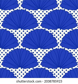 Seamless abstract floral pattern with polka dots. Vintage ornament for wallpaper, printing on the packaging paper, textiles. Vector pattern