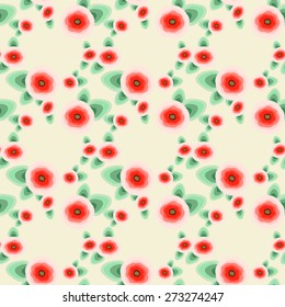Seamless abstract floral pattern with poppies