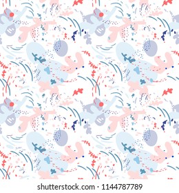 Seamless abstract floral pattern purple violet and pink colors