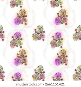 padrão floral abstrato sem costura de rosas, vetor