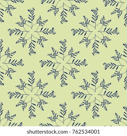 Seamless abstract floral pattern with silhouetted crowns of bog rosemary plant.