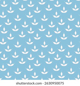 Seamless abstract floral pattern with stylized petals on a warm blue background. Vector seamless pattern.