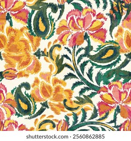 Seamless abstract floral pattern suitable for fabric, motifs, covers, backgrounds, etc.