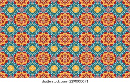 Seamless abstract floral pattern. Trendy with bright colours perfect for poster, wallpaper, banner and backdrop