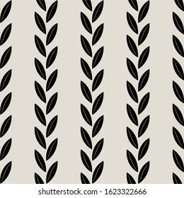 Seamless abstract floral pattern twigs and leaves. Vector illustraition 