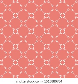 Seamless abstract floral of pattern vector. Design swirl tile white on red pastel background. Design print for illustration, texture, textile, wallpaper, background. 