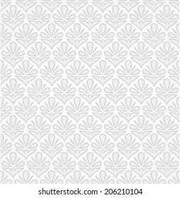 Seamless abstract floral pattern. Vector gray background.