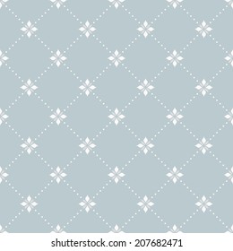 Seamless abstract floral pattern. Vector blue and white  background.