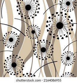 Seamless abstract floral pattern. Vector Illustration.